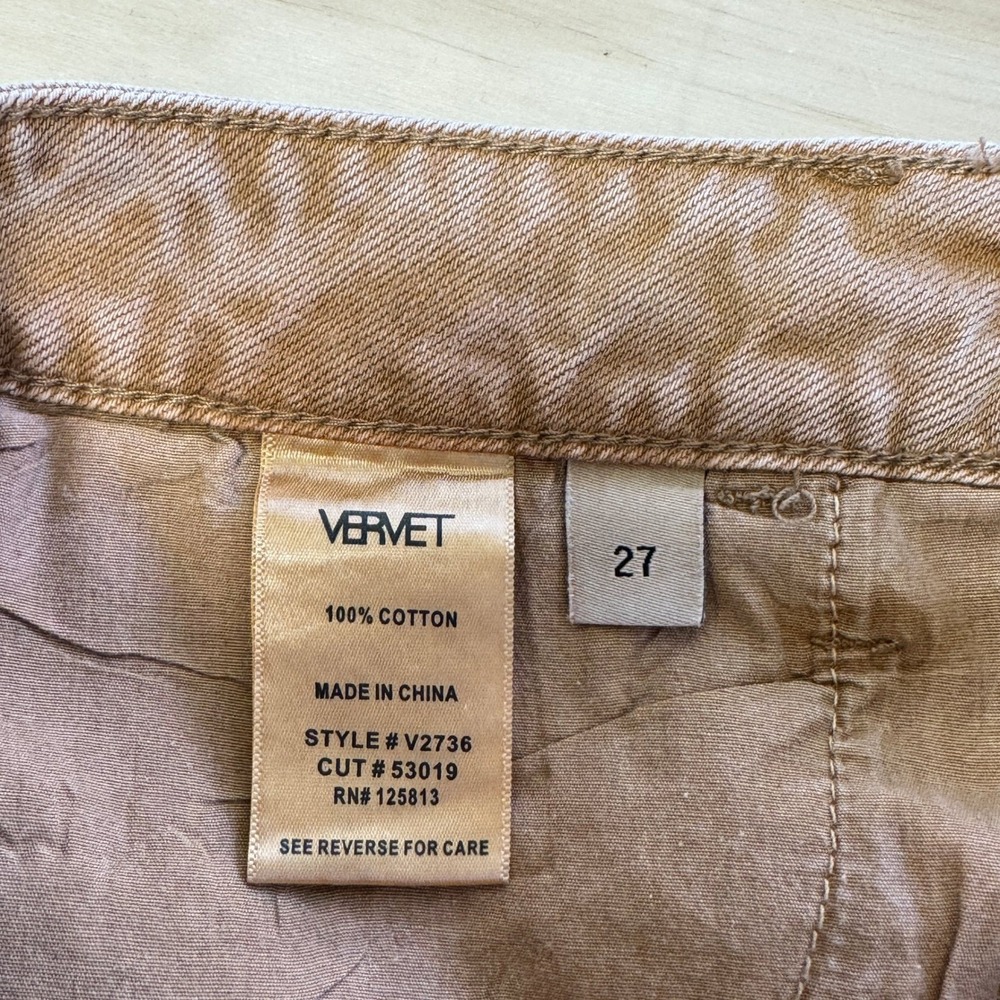 Vervet Kiss Of California Super High Rise 90's Vintage‎ Crop Flare Jeans W27 Tan - Picture 10 of 14